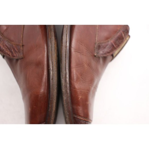 Belvedere Florence Brown Leather Handmade Men's Size 9.5 Shoes Ostrich Leg Skin - Picture 12 of 12